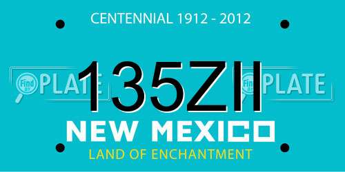 135ZII New Mexico License Plate