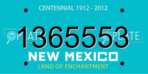1365553 New Mexico License Plate