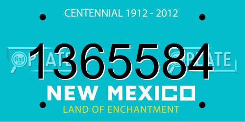 1365584 New Mexico License Plate