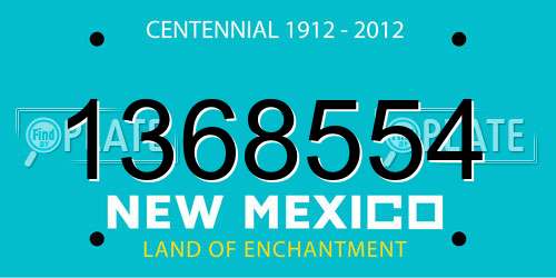 1368554 New Mexico License Plate