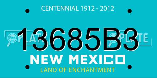 13685B3 New Mexico License Plate