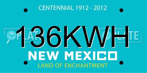 136KWH New Mexico License Plate