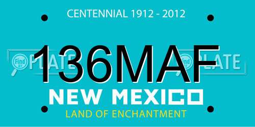 136MAF New Mexico License Plate
