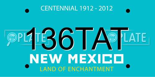 136TAT New Mexico License Plate