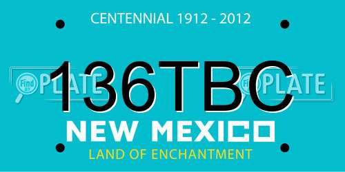 136TBC New Mexico License Plate