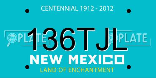 136TJL New Mexico License Plate