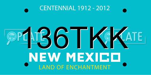 136TKK New Mexico License Plate