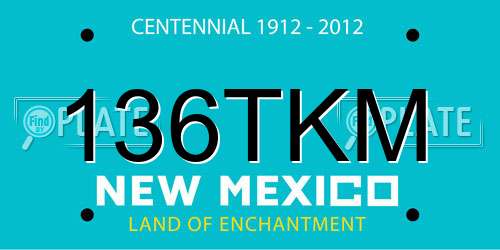 136TKM New Mexico License Plate