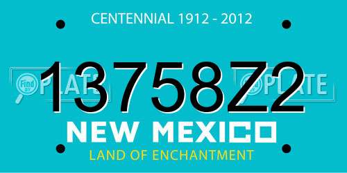 13758Z2 New Mexico License Plate