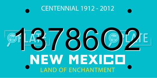 13786O2 New Mexico License Plate