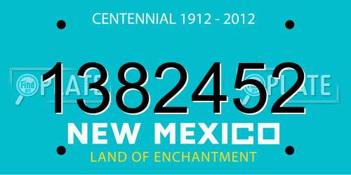1382452 New Mexico License Plate