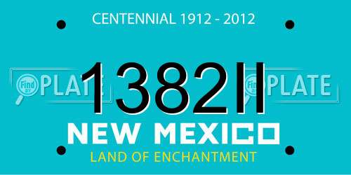 1382II New Mexico License Plate