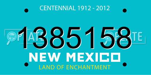 1385158 New Mexico License Plate