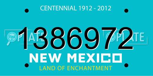 1386972 New Mexico License Plate