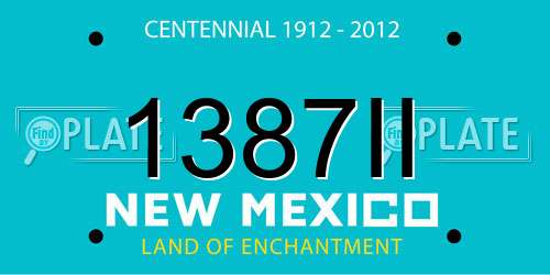 1387II New Mexico License Plate