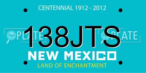 138JTS New Mexico License Plate