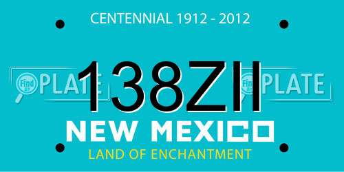 138ZII New Mexico License Plate