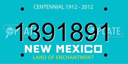 1391891 New Mexico License Plate
