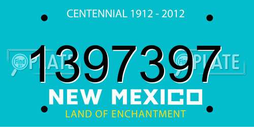 1397397 New Mexico License Plate