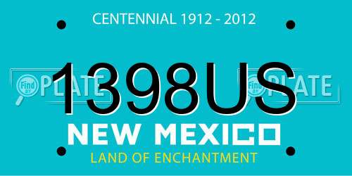 1398US New Mexico License Plate