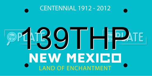 139THP New Mexico License Plate