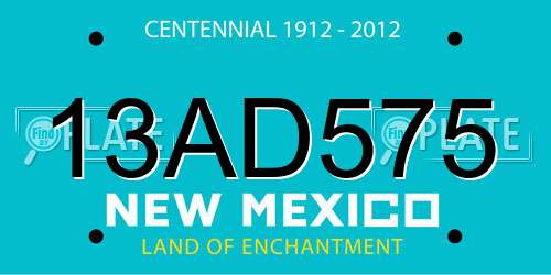 13AD575 New Mexico License Plate