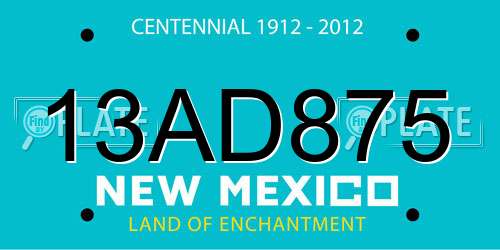 13AD875 New Mexico License Plate
