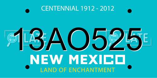 13AO525 New Mexico License Plate