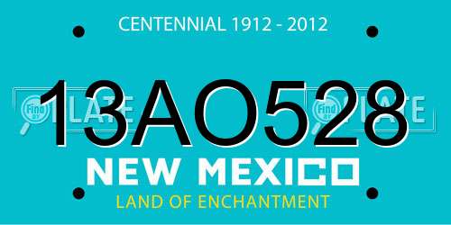 13AO528 New Mexico License Plate
