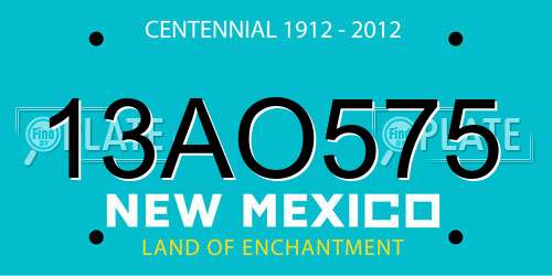 13AO575 New Mexico License Plate