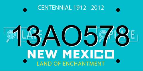 13AO578 New Mexico License Plate