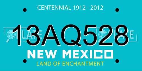 13AQ528 New Mexico License Plate