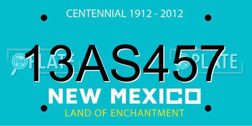 13AS457 New Mexico License Plate