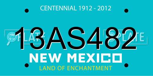 13AS482 New Mexico License Plate