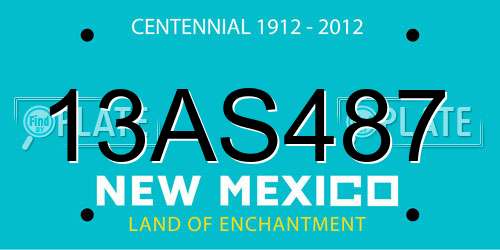 13AS487 New Mexico License Plate