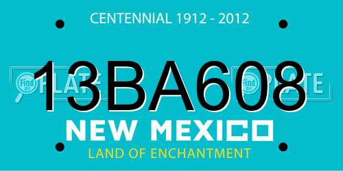 13BA608 New Mexico License Plate