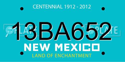 13BA652 New Mexico License Plate