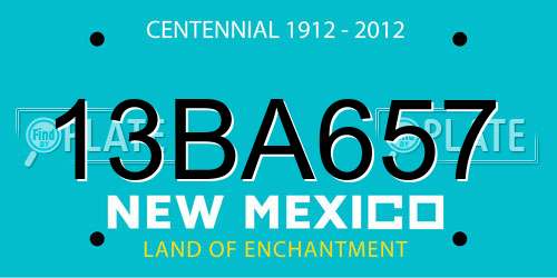 13BA657 New Mexico License Plate