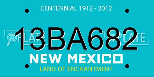 13BA682 New Mexico License Plate
