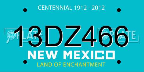 13DZ466 New Mexico License Plate