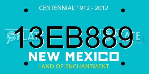 13EB889 New Mexico License Plate