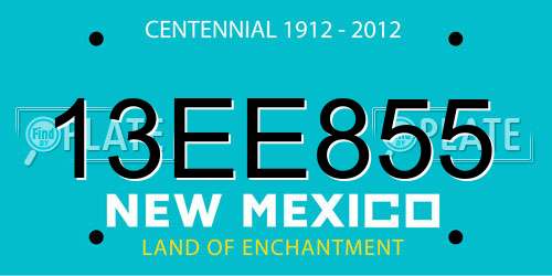 13EE855 New Mexico License Plate