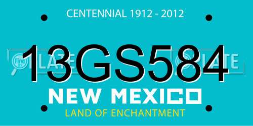 13GS584 New Mexico License Plate