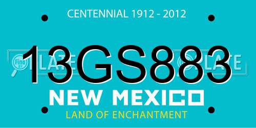13GS883 New Mexico License Plate