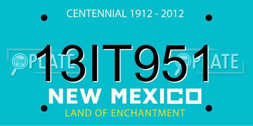 13IT951 New Mexico License Plate