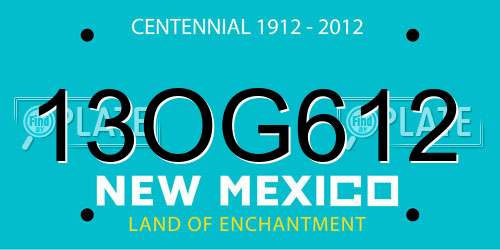 13OG612 New Mexico License Plate