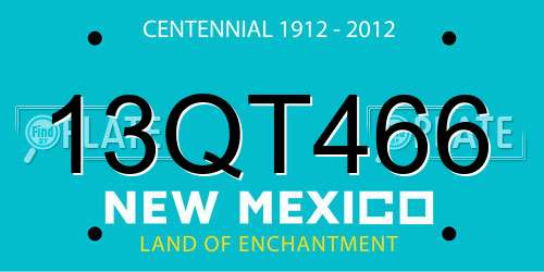 13QT466 New Mexico License Plate