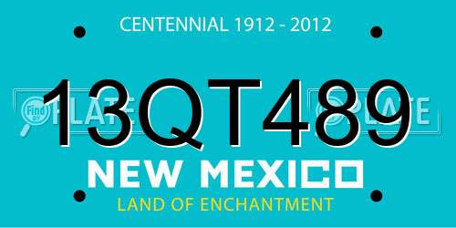 13QT489 New Mexico License Plate