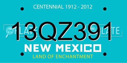 13QZ391 New Mexico License Plate
