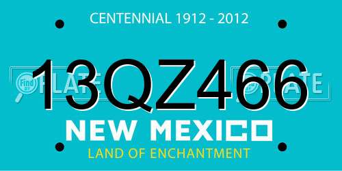 13QZ466 New Mexico License Plate